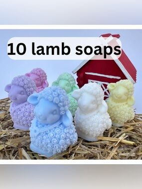 10 Adorable Soaps handmade lamb or sheep soap. Cute useful party favours/gifts